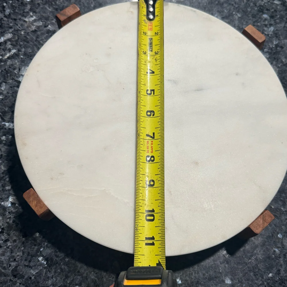 Hearth & Hand with Magnolia marble and wood footed Round 11.5